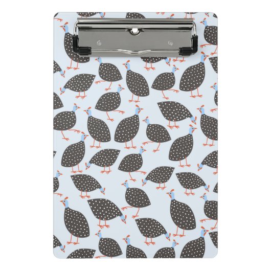 Quirky Guinea Fowl Bird Pattern Mini Klembord (Voorkant)