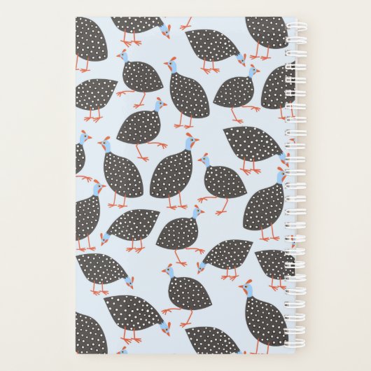 Quirky Guinea Fowl Bird Pattern Planner (Achterkant)