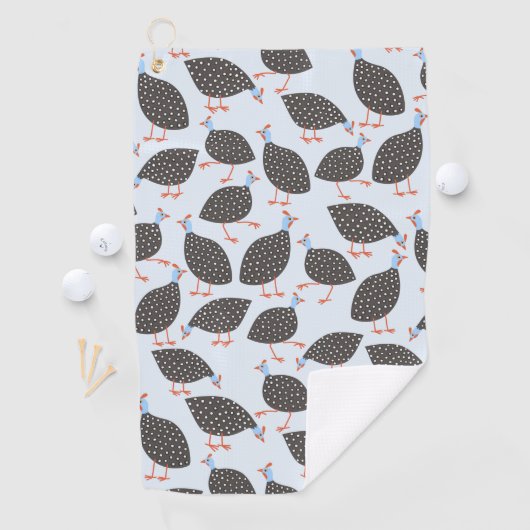 Quirky Guinee Fowl Pattern Golfhanddoek (Insitu)