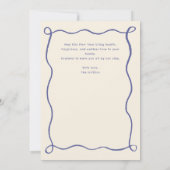 Quirky Hand-Drawn Doodles New Year Photo Blue Feestdagenkaart (Achterkant)