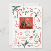 Quirky Hand-Drawn Holiday Photo Christmas Kaart (Voorkant)