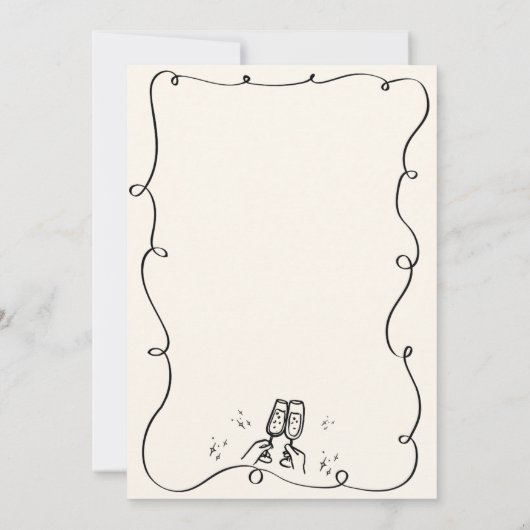 Quirky Hand Drawn Squiggle Kerstfeest Kaart (Achterkant)