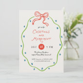 Quirky Handdrawn Doodles Festive Cocktail Party Kaart (Staand voorkant)