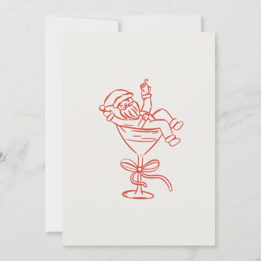 Quirky Handdrawn Doodles Festive Cocktail Party Kaart (Achterkant)