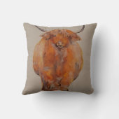 Quirky Highland Cow-schilderijen van MirandaPA-kus Kussen (Achterkant)