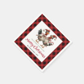 Quirky holiday chickens napkin set name personaliz servet (Hoek)