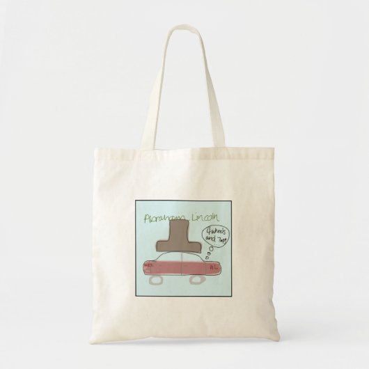 Quirky Illustrated Abe Lincoln Tote Bag (Voorkant)