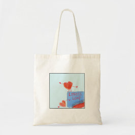 Quirky Illustrated Lovers' Leap Tote Bag