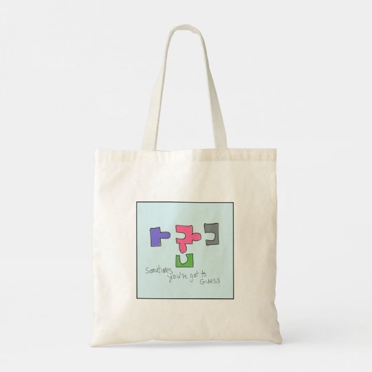 Quirky Illustrated Sometimes You've Got To Guess Tote Bag (Achterkant)
