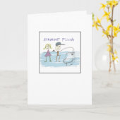 Quirky Illustrated Straight Flush Kaart (Gele Bloem)