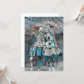 Quirky in Blue | Lege Wenskaart Kaart (Voorkant / Achterkant in situ)