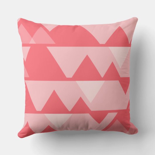 Quirky Jagged Pattern Roze Sierkussen (Achterkant)
