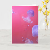 Quirky Jellyfish in the Pink Water Kaart (Gele Bloem)