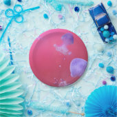 Quirky Jellyfish in the Pink Water Papieren Bordje (Feest)