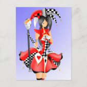 Quirky Jester en Puppet King Red Briefkaart (Voorkant)