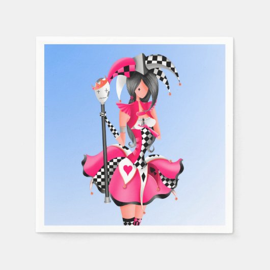 Quirky Jester en puppet king Servet (Voorkant)