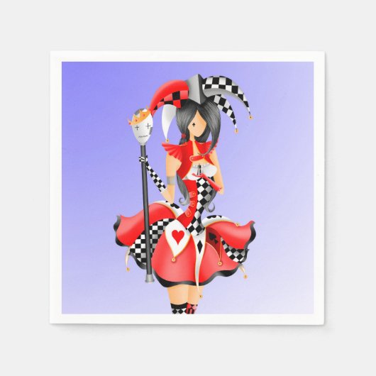 Quirky Jester en puppet king Servet (Voorkant)