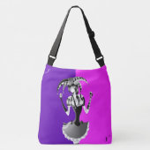 Quirky Jester Holding two Playing Cards Crossbody Tas (Voorkant)