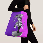 Quirky Jester Holding two Playing Cards   Crossbody Tas (Dichtbij)