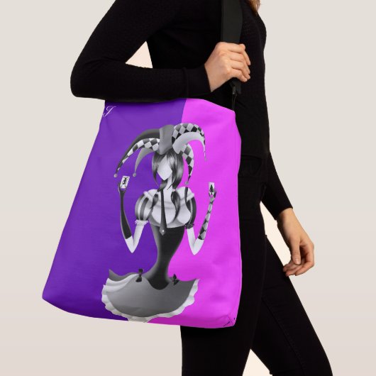 Quirky Jester Holding two Playing Cards Crossbody Tas (Dichtbij)