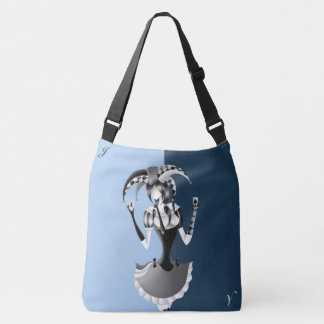 Quirky Jester Holding two Playing Cards  Crossbody Tas