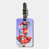 Quirky Jester & Puppet King Bagagelabel (Voorkant verticaal)