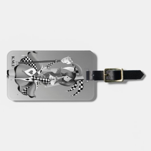 Quirky Jester & Puppet King Bagagelabel (Voorkant horizontaal)