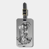 Quirky Jester & Puppet King Bagagelabel (Voorkant verticaal)