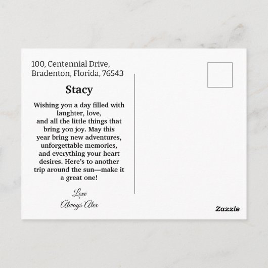 Quirky Jester & Puppet King Pink Briefkaart (Achterkant)