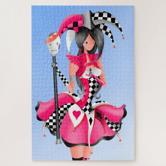 Quirky Jester & Puppet King Pink Puzzle Legpuzzel (Verticaal)