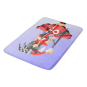 Quirky Jester & Puppet King Red Bath Mat (Gekanteld)