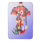 Quirky Jester & Puppet King Red Bath Mat (Voorkant Verticaal)