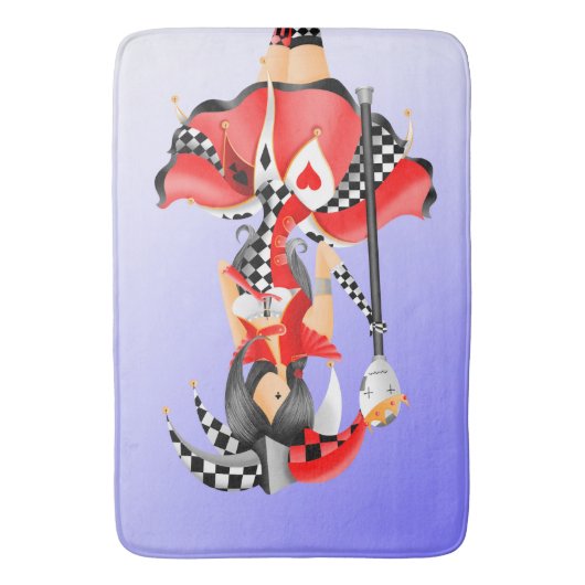 Quirky Jester & Puppet King Red Bath Mat (Voorkant Verticaal)