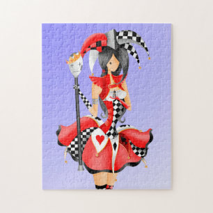 Quirky Jester & Puppet King Red Puzzle Legpuzzel