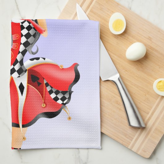 Quirky Jester & Puppet King Theedoek (Quarter Fold)