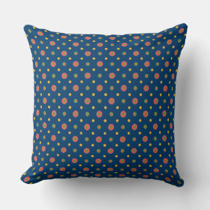Quirky Jumbo Polka Dots, Navy Blue Pillow Cushion Kussen