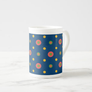 Quirky Jumbo Polka Dots op Navy Blue China Mok