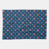 Quirky Jumbo Polka Dots op Navy Blue Kitchen Towel Theedoek (Horizontaal)