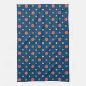 Quirky Jumbo Polka Dots op Navy Blue Kitchen Towel Theedoek (Verticaal)