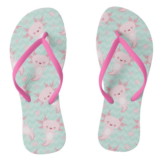 Quirky Kawaii Axolotl Pattern Teenslippers (Voetbed)