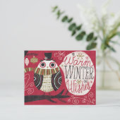 Quirky kerstboomkorren feestdagenkaart (Staand voorkant)