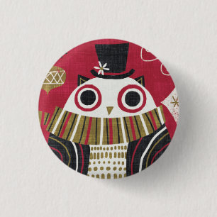 Quirky kerstboomkorren ronde button 3,2 cm