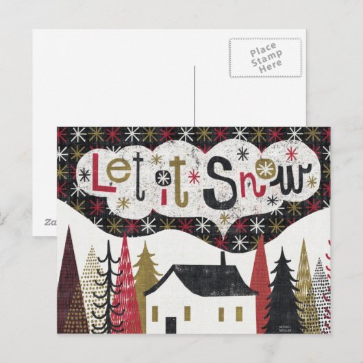 Quirky Kerstcabine Feestdagenkaart (Voorkant / Achterkant)