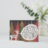 Quirky Kerstdeer Feestdagenkaart (Staand voorkant)