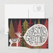 Quirky Kerstdeer Feestdagenkaart (Voorkant / Achterkant)