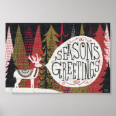 Quirky Kerstdeer Poster (Voorkant)
