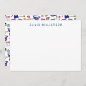 Quirky Kitchen Utentils Cake Maker, Chef Notecard Notitiekaartje (Voorkant / Achterkant)