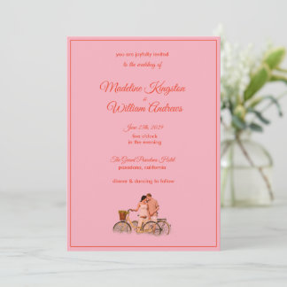 Quirky Kitschy Retro Photo Wedding Invitation Kaart