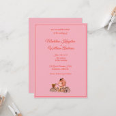 Quirky Kitschy Retro Photo Wedding Invitation Kaart (Voorkant / Achterkant in situ)