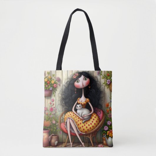 Quirky Lady-Tas Tote Bag (Voorkant)